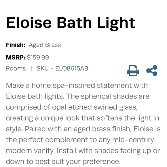 Mid-Century Modern Vanity-Eloise Bath Light - Picture 4 of 5